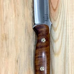 BARK RIVER KNIVES Bark River Gunny CPM 3V Dark Curly Maple, Red Liners, Mosaic Pins