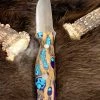 BARK RIVER KNIVES Bark River Gunny CPM 3V Knife Purple Cholla Cactus Handles With Turquoise