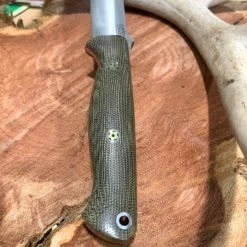 BARK RIVER KNIVES Bark River Gunny CPM 3V Knife W/ Green Canvas Micarta - Red Liners - Mosaic Pins