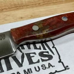 BARK RIVER KNIVES Bark River Mini-Aurora CPM 3V Knife Red & Natural #3 Elder Burl (USA)