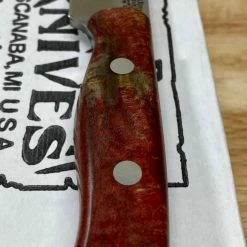 BARK RIVER KNIVES Bark River Mini-Aurora CPM 3V Knife Red & Natural #3 Elder Burl (USA)
