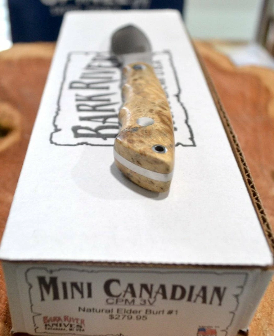 Deals ⭐ BARK RIVER KNIVES Bark River Mini Canadian CPM 3V Knife Natural Elder Burl #1 (USA) ⭐ 6 BARK RIVER KNIVES Bark River Mini Canadian CPM 3V Knife Natural Elder Burl #1 (USA)