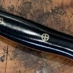 BARK RIVER KNIVES Bark River Ultralite Bushcrafter CPM 3V Black Micarta Handles Mosaic Pins