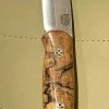 BARK RIVER KNIVES Bark River Ultralite Bushcrafter CPM 3V Spalted Maple Burl - Red Liners - Mosaic Pins