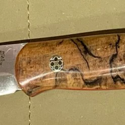 BARK RIVER KNIVES Bark River Ultralite Bushcrafter CPM 3V Spalted Maple Burl - Red Liners - Mosaic Pins