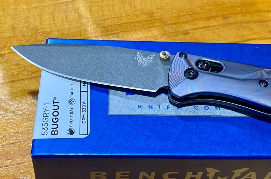 Buy 🔔 Benchmade 535GRY-1 Semi-Custom Bugout Knife W/ Ti Handles 😀 3 Benchmade 535GRY-1 Semi-Custom Bugout Knife W/ Ti Handles