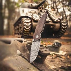 Boker 110662DAM M4 Sherman Folding Knife 3.03" Damascus (Germany)