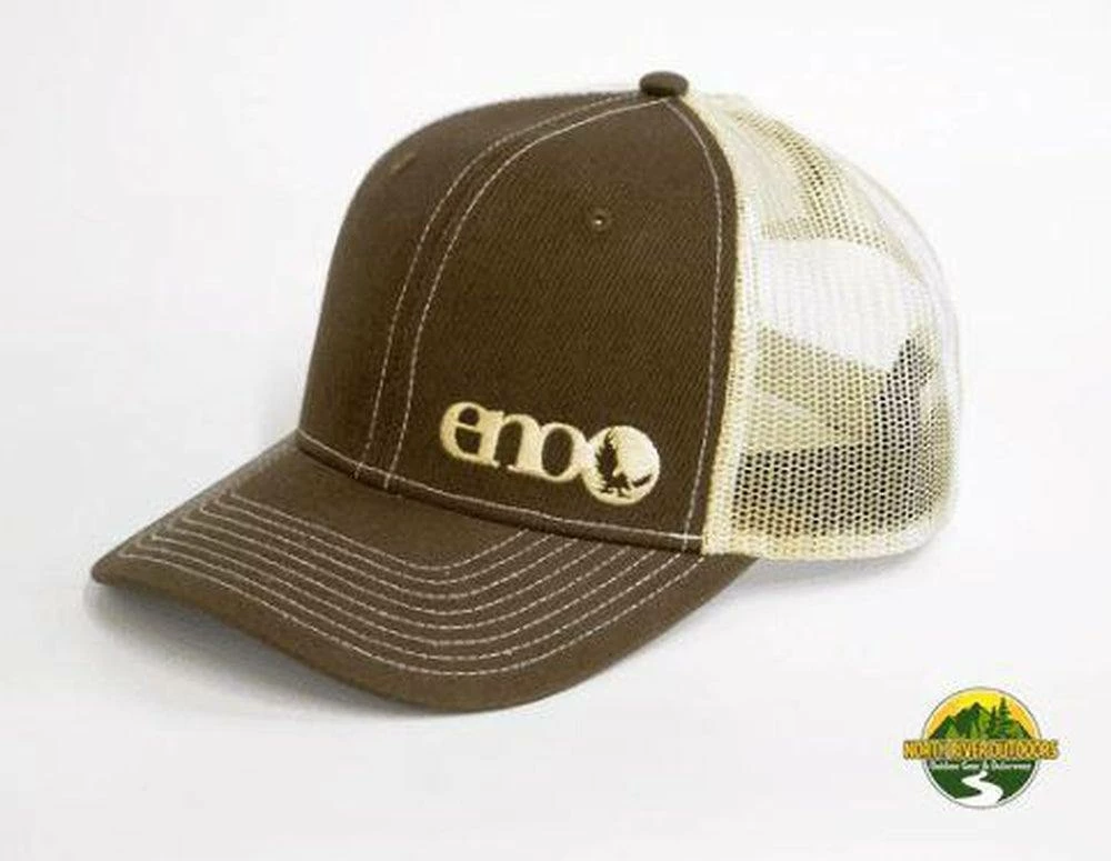 Buy ๐ฏ ENO Trucker Hat Brown W/ Khaki Mesh ๐ 3 ENO Trucker Hat Brown W/ Khaki Mesh
