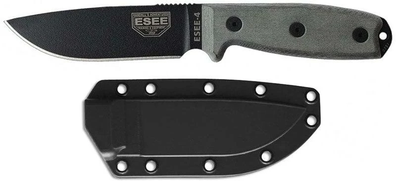 Brand new 😀 ESEE 4P-B Black Blade Plain Edge, Micarta Handle Black Sheath Clip Plate All Knife Brands 💯 3 ESEE 4P-B Black Blade Plain Edge, Micarta Handle Black Sheath Clip Plate All Knife Brands