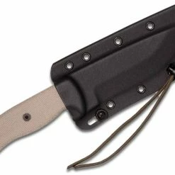 All Knife Brands ESEE 5 Partially Serrated Edge, Tan Micarta Handles, Black Sheath ESEE-5S-E