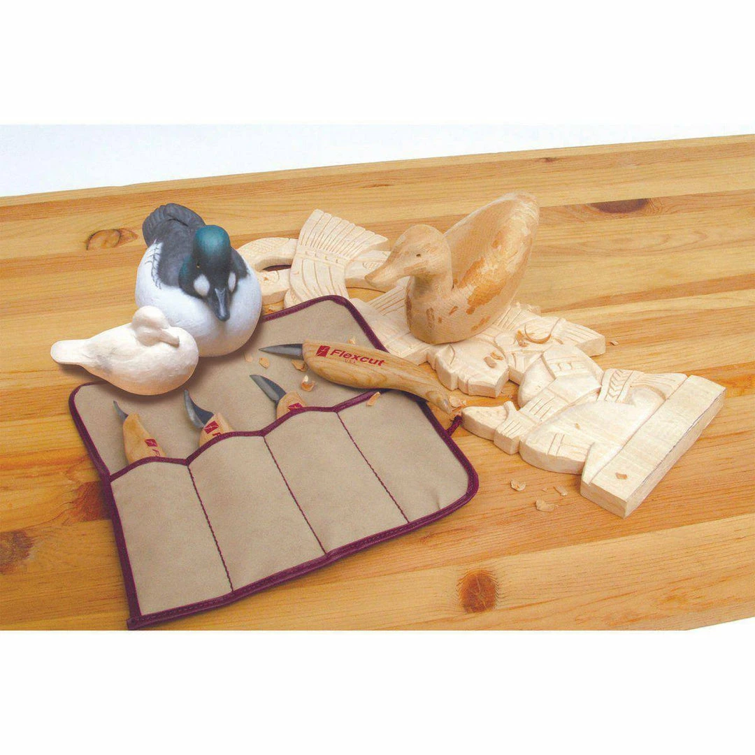 Outlet ๐ Flexcut Knives Flexcut Carving 4 Piece Tool Set With Tool Roll - KN100 (USA) ๐ฅ 4 Flexcut Knives Flexcut Carving 4 Piece Tool Set With Tool Roll - KN100 (USA)