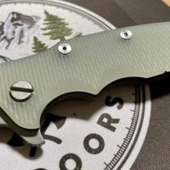 RICK HINDERER All Knife Brands Hinderer Eklipse Harpoon Spanto Knife Working Finish Blue/Translucent Green G10 3.5