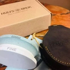 Flash Sale 👏 Axe Sharpeners Hults Bruk 180/600 Grit Grinding Stone, Leather Case 🤩 7 Axe Sharpeners Hults Bruk 180/600 Grit Grinding Stone, Leather Case