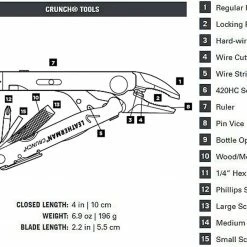Leatherman Crunch Multitool Pliers & Pin Vise, Stainless Steel (USA)