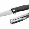 LionSteel Knives LionSteel MT01 CF Myto Flipper Knife 3.27" Carbon Fiber And Titanium Handles