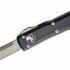 Microtech 121-10AP Ultratech Auto S/E Knife 3.46" Apocalyptic Plain Blade, Black Handles