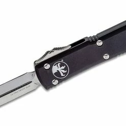 All Knife Brands Microtech 122-4 Ultratech Auto OTF Knife 3.46" Satin Double Edge Knife, Aluminum Handles