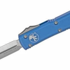 Microtech 122-4BL Ultratech Auto OTF 3.46" Satin D/E Blue Handles All Knife Brands