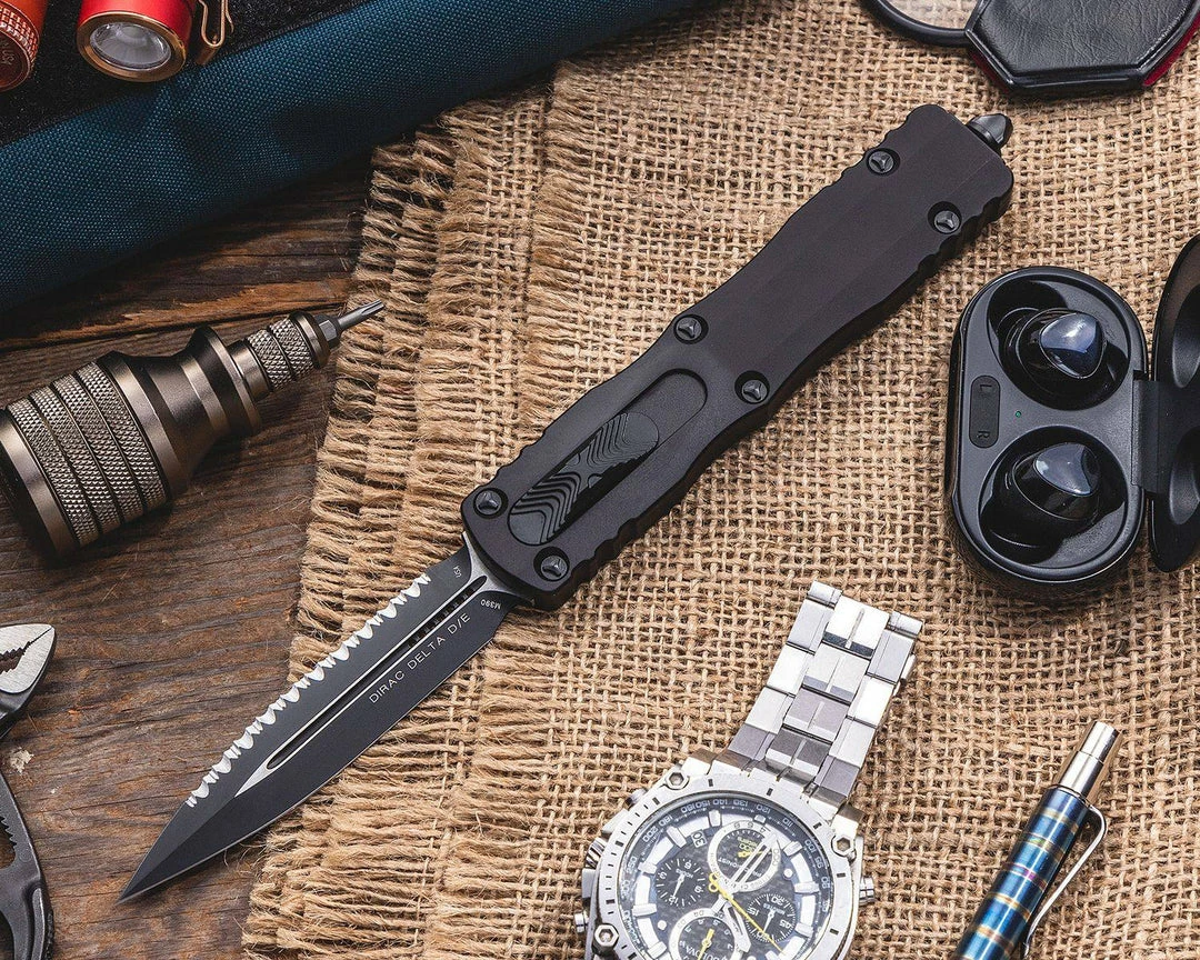 Buy ❤️ All Knife Brands Microtech 227-3T Dirac Delta Auto OTF Knife 3.79" D/E Black ❤️ 7 All Knife Brands Microtech 227-3T Dirac Delta Auto OTF Knife 3.79" D/E Black