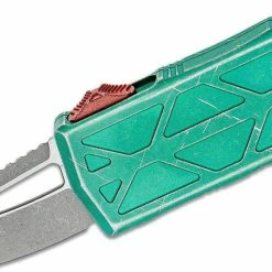 Microtech Exocet Bounty Hunter OTF AUTO Knife 1.98" Apocalyptic Tanto Blade, Green Apoc