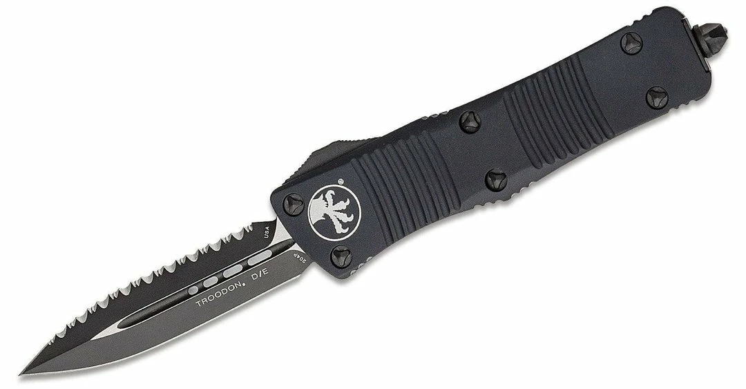 Best Sale 👍 Microtech Troodon Tactical Auto OTF Knife Black Plain/Serrated D/E Blade All Knife Brands 🎉 3 Microtech Troodon Tactical Auto OTF Knife Black Plain/Serrated D/E Blade All Knife Brands