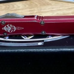 All Knife Brands Microtech Ultratech Hellhound Signature 119-10 - Distressed Red Knife