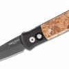 PROTECH KNIVES All Knife Brands Pro-Tech 707 Godson Auto Folding Knife 3.15" Black Handles W/ Maple Burl Inlays
