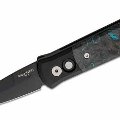 PROTECH KNIVES Pro-Tech 7FC31 Godson Auto Folding Knife 3.15" 154CM Black DLC Blue Dark Matter Carbon Inlays