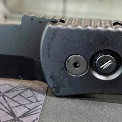 PROTECH KNIVES All Knife Brands Pro-Tech Emerson E7T Operator Tritium Button Tanto Knife (3.25" Black)