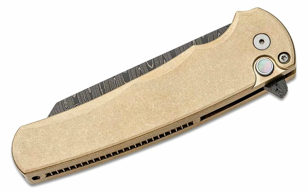 Deals 😉 PROTECH KNIVES All Knife Brands Pro-Tech Limited Edition Malibu Flipper Damascus Reverse Tanto Blade, Bronze Handles ❤️ 4 PROTECH KNIVES All Knife Brands Pro-Tech Limited Edition Malibu Flipper Damascus Reverse Tanto Blade, Bronze Handles