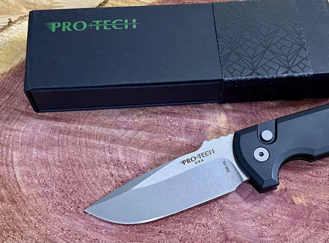 Discount ๐ PROTECH KNIVES Pro-Tech Rockeye Auto Black Handle, Stonewash S35VN Blade LG301 ๐ 3 PROTECH KNIVES Pro-Tech Rockeye Auto Black Handle, Stonewash S35VN Blade LG301