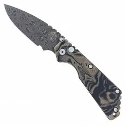 PROTECH KNIVES Pro-Tech Strider SnG Custom Auto Camo G-10 Damascus Blade Pearl Button 2436-DAMASCUS All Knife Brands
