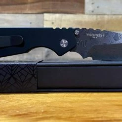 PROTECH KNIVES Pro-Tech Strider SnG Custom Auto Camo G-10 Damascus Blade Pearl Button 2436-DAMASCUS All Knife Brands