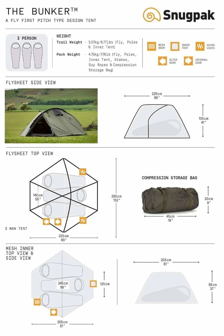Flash Sale 💯 Snugpak Bunker 3 Person Tent / Tactical Shelter (Olive) Tents & Shelters 🧨 8 Snugpak Bunker 3 Person Tent / Tactical Shelter (Olive) Tents & Shelters