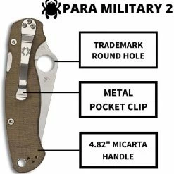 Promo ๐ Spyderco Paramilitary 2 C81MPCW2 Folding Knife 3.47" CruWear Canvas Micarta Spyderco Knives ๐ฏ 23 Spyderco Paramilitary 2 C81MPCW2 Folding Knife 3.47
