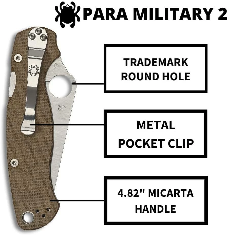 Promo ๐ Spyderco Paramilitary 2 C81MPCW2 Folding Knife 3.47" CruWear Canvas Micarta Spyderco Knives ๐ฏ 12 Spyderco Paramilitary 2 C81MPCW2 Folding Knife 3.47" CruWear Canvas Micarta Spyderco Knives