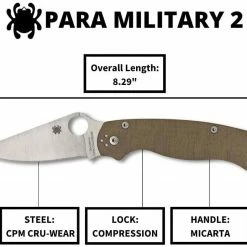 Promo ๐ Spyderco Paramilitary 2 C81MPCW2 Folding Knife 3.47" CruWear Canvas Micarta Spyderco Knives ๐ฏ 22 Spyderco Paramilitary 2 C81MPCW2 Folding Knife 3.47
