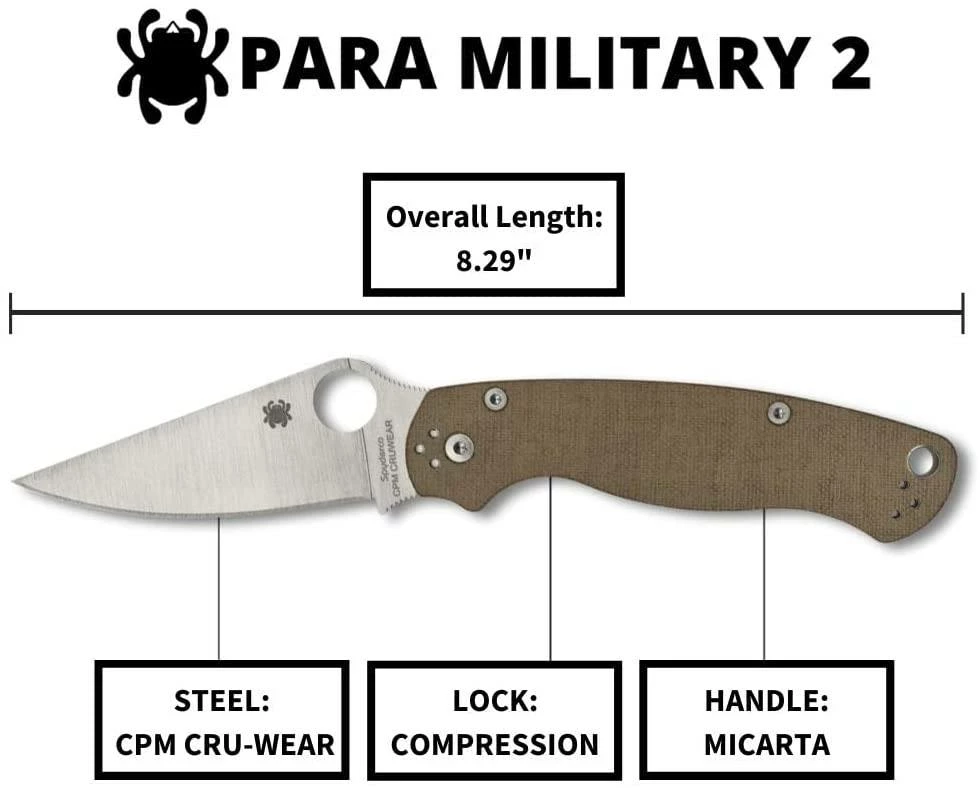 Promo ๐ Spyderco Paramilitary 2 C81MPCW2 Folding Knife 3.47" CruWear Canvas Micarta Spyderco Knives ๐ฏ 11 Spyderco Paramilitary 2 C81MPCW2 Folding Knife 3.47" CruWear Canvas Micarta Spyderco Knives