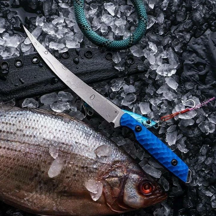 Outlet ✨ TOOR KNIVES Toor Avalon Fillet Knife 6" CPM-154 Stonewashed Fillet, Leviathan Blue G10 Handles 🔥 3 TOOR KNIVES Toor Avalon Fillet Knife 6" CPM-154 Stonewashed Fillet, Leviathan Blue G10 Handles