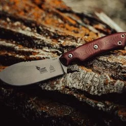 TOPS KNIVES All Knife Brands TOPS CPCKFE-01 Camp Creek Fire Edition Tumbled S35VN Red Black G10 Fixed Blade
