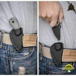 TOPS KNIVES All Knife Brands TOPS Wolf Pup Black 1095 Carbon Blade Linen Micarta Handles